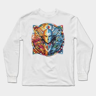 aang as the last air bender in battle position Long Sleeve T-Shirt
